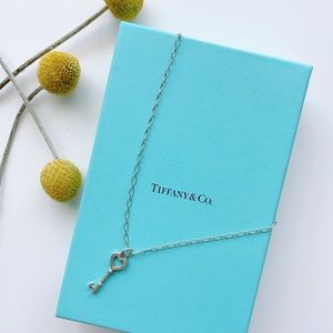 Tiffany & Co Sterling Silver Heart Key with Chain